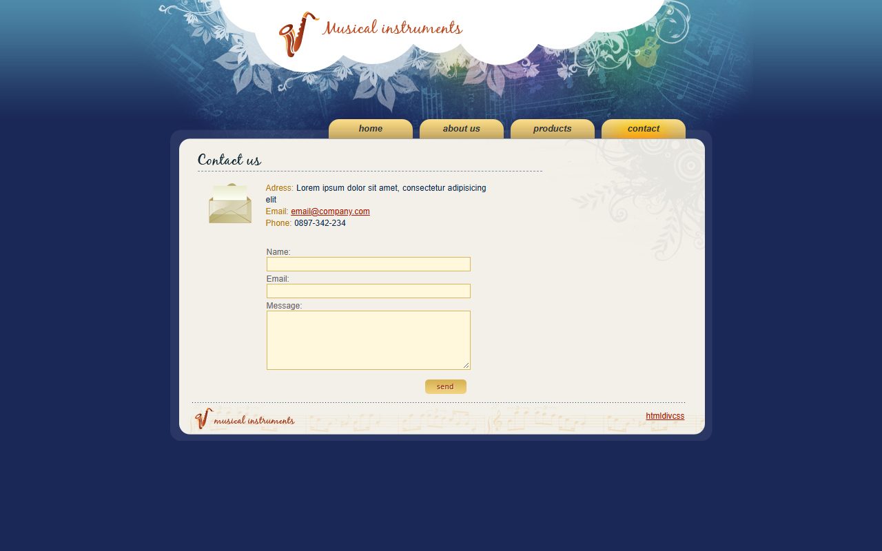 Musical instruments · 响应式网站模板 图 2