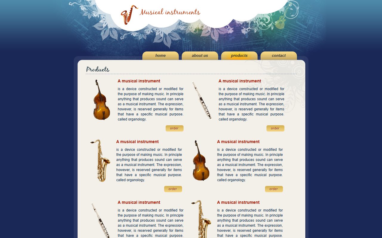 Musical instruments · 响应式网站模板 图 3