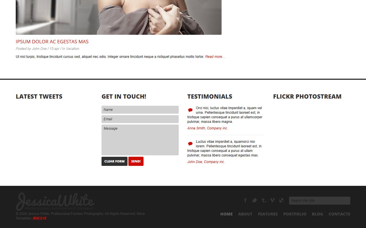 JessicaWhite professional fash · 响应式网站模板 图 3