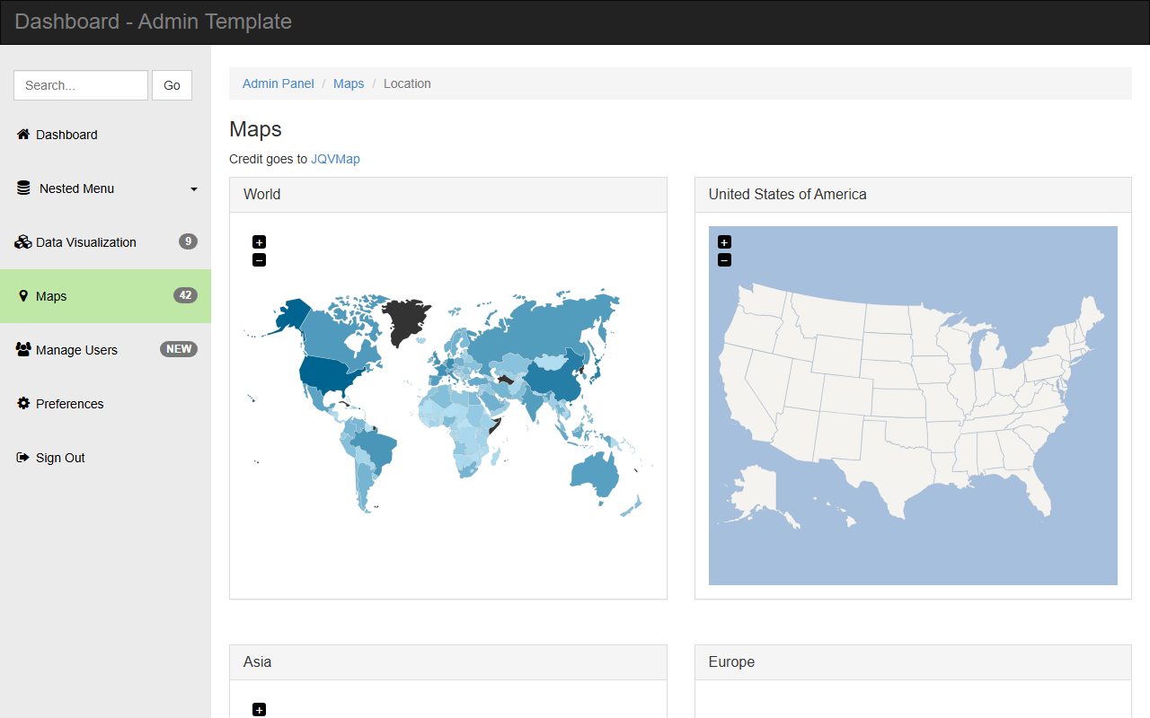 Dashboard, Free HTML5 Admin · 响应式网站模板 图 2