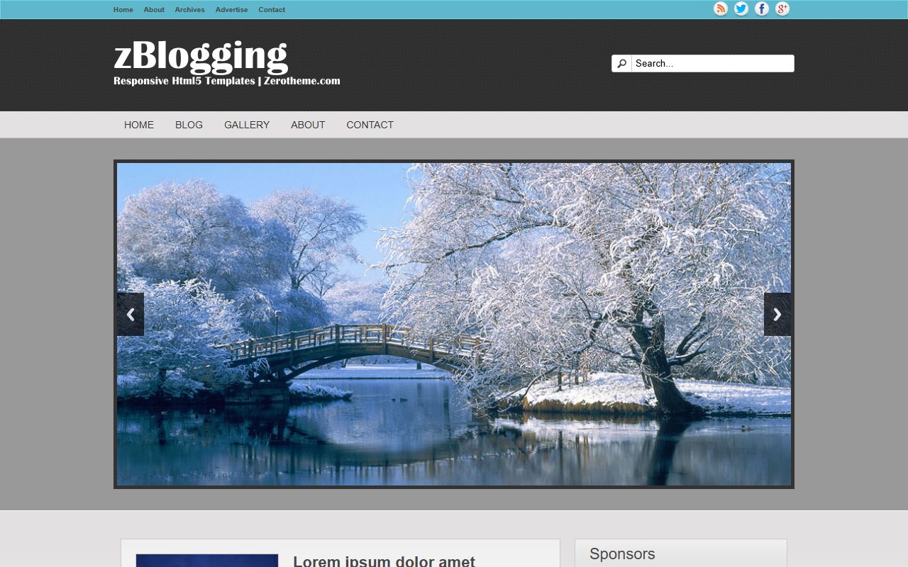 zBlogging Free Html5 Responsiv · 响应式网站模板 图 1