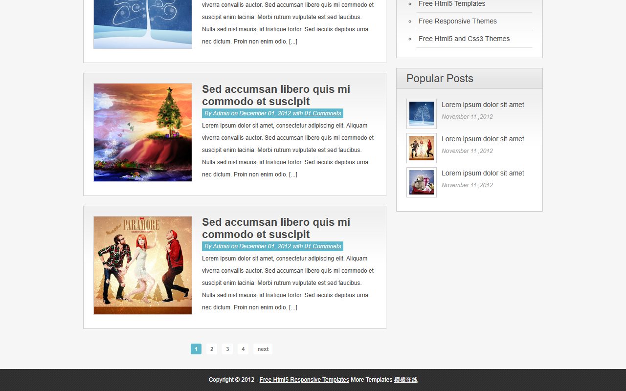 zBlogging Free Html5 Responsiv · 响应式网站模板 图 3