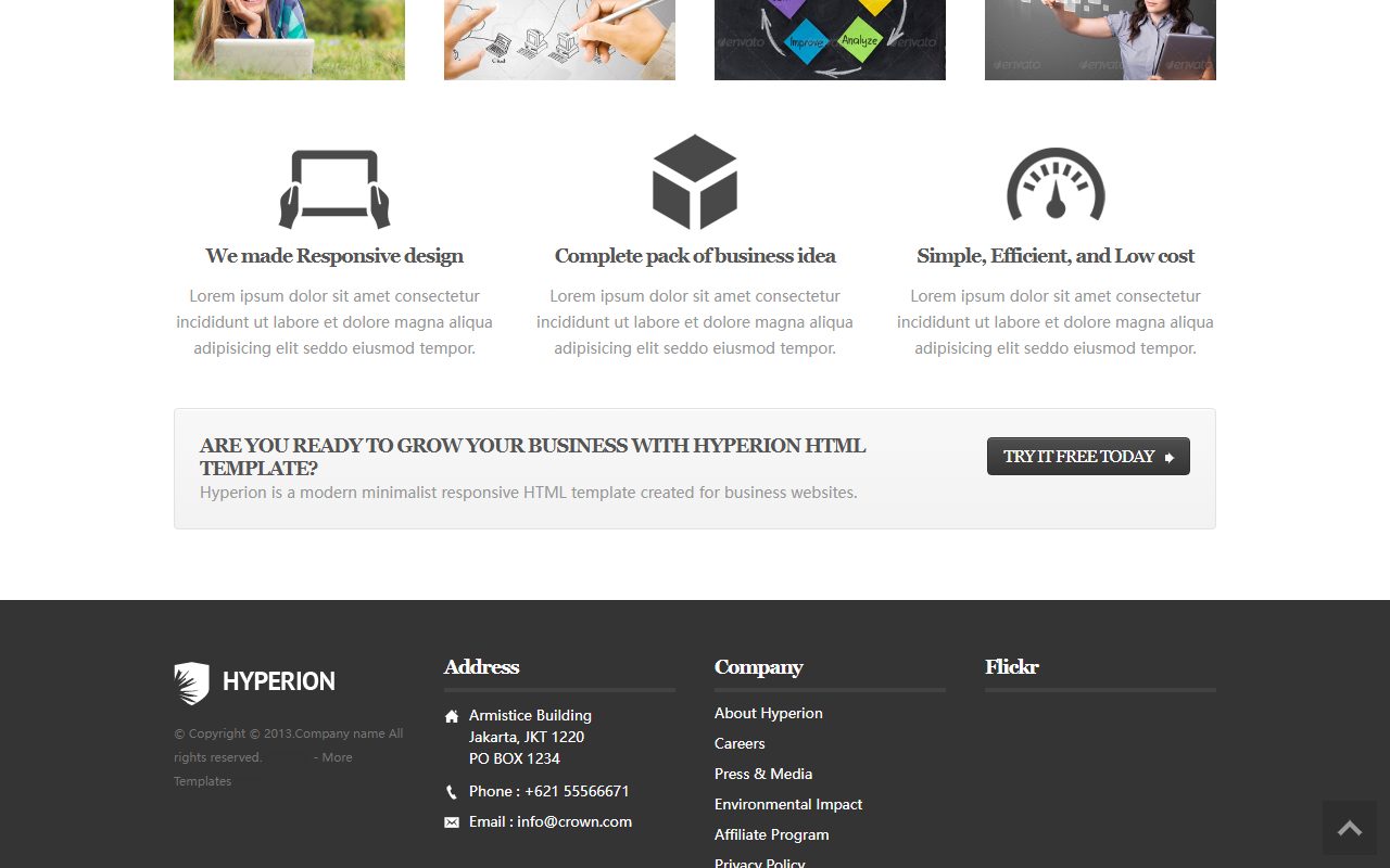 企业官网模板 · Hyperion · 响应式网站模板 图 2