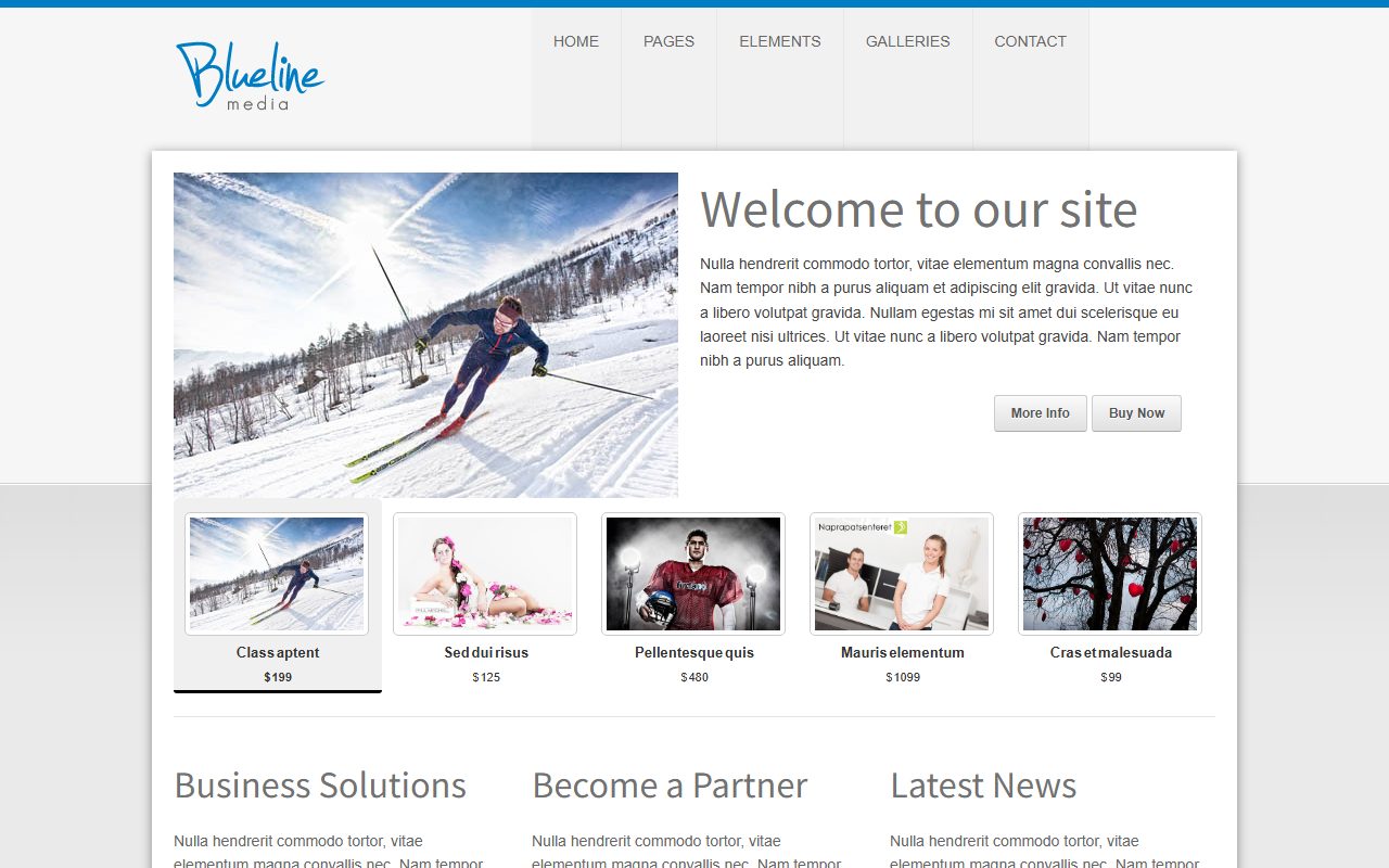 博客资讯模板 · Blueline Media · 响应式网站模板 图 1
