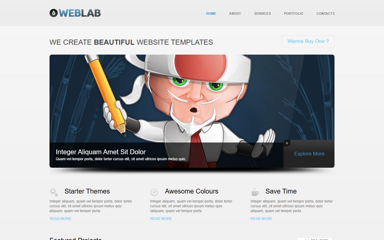 企业官网模板 · WebLab · 响应式网站模板 图 1