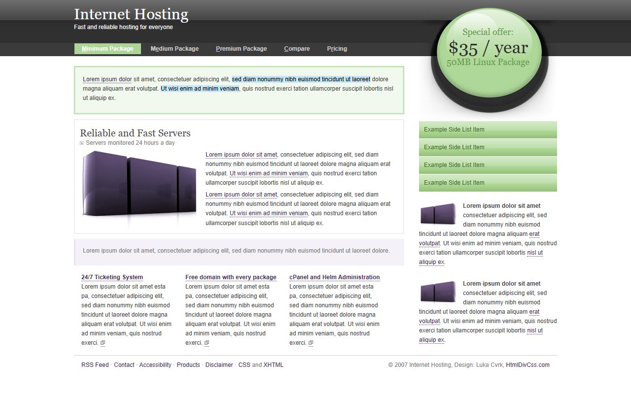 科技网络模板 · Internet Hosting · 响应式网站模板