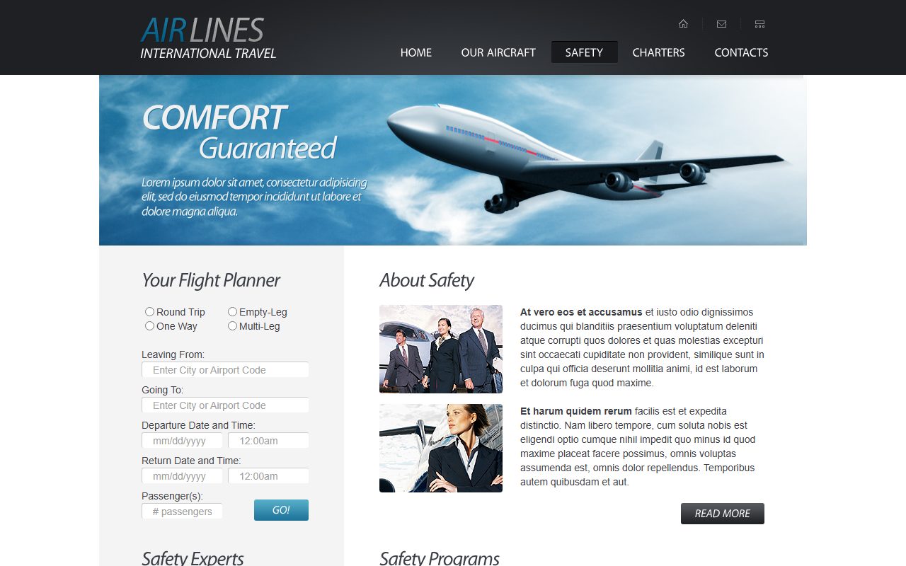旅游出行模板 · AIR LINES · 响应式网站模板 图 3