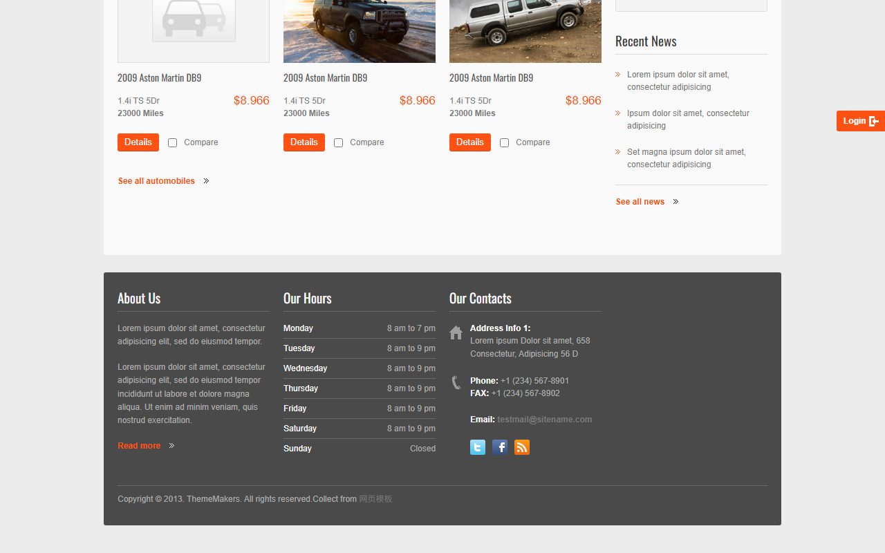汽车服务模板 · Car Dealer · 响应式网站模板 图 3