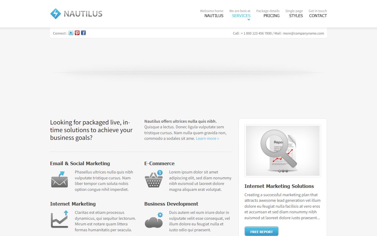 企业官网模板 · Nautilus · 响应式网站模板 图 2