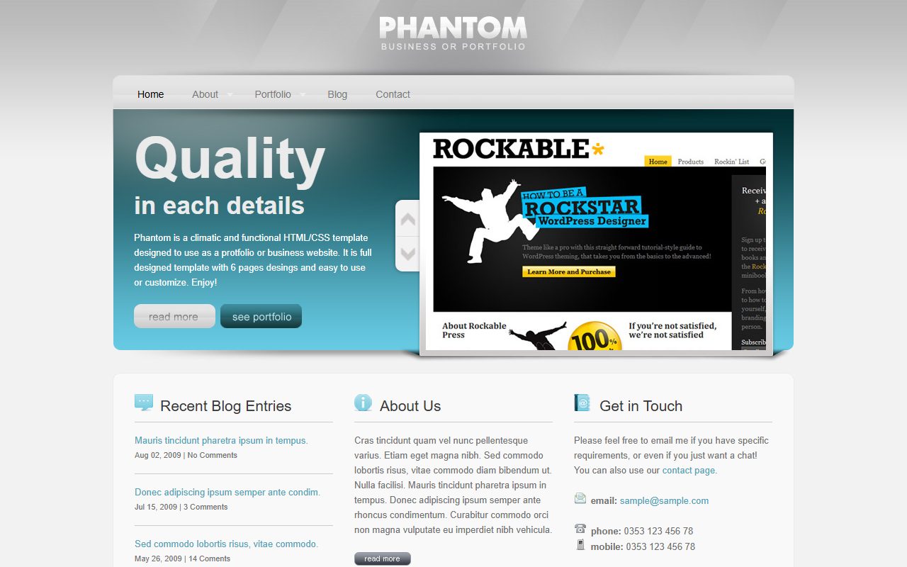 设计创意模板 · Phantom · 响应式网站模板 图 1