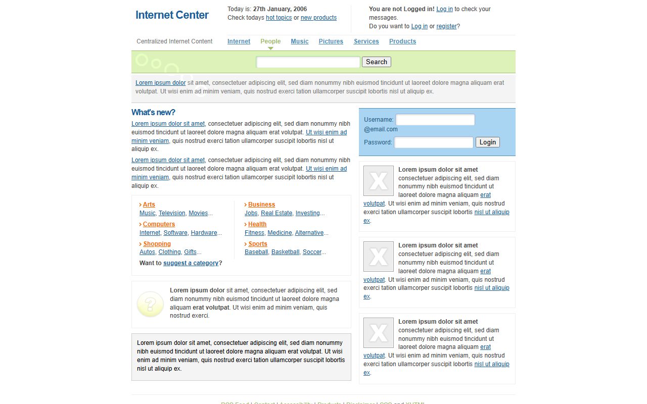 电商商城模板 · Internet Center · 响应式网站模板