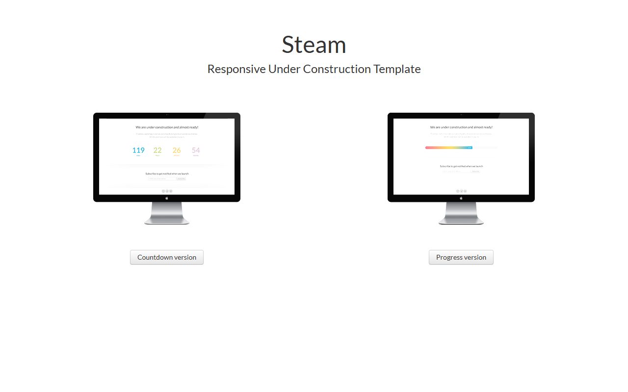企业官网模板 · Steam · 响应式网站模板 图 1