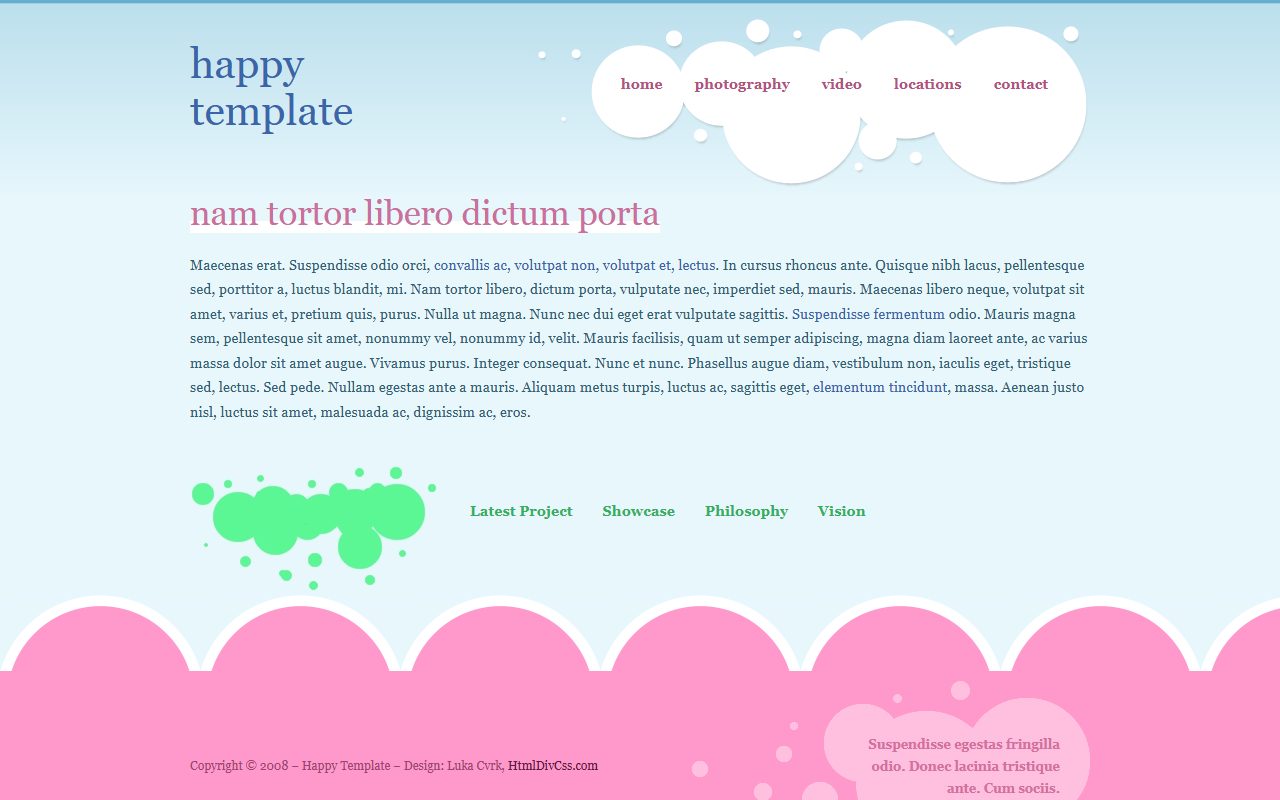 摄影作品模板 · Happy · 响应式网站模板