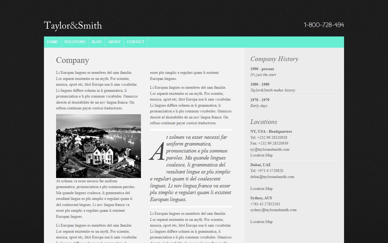 博客资讯模板 · Taylor&Smith · 响应式网站模板 图 3