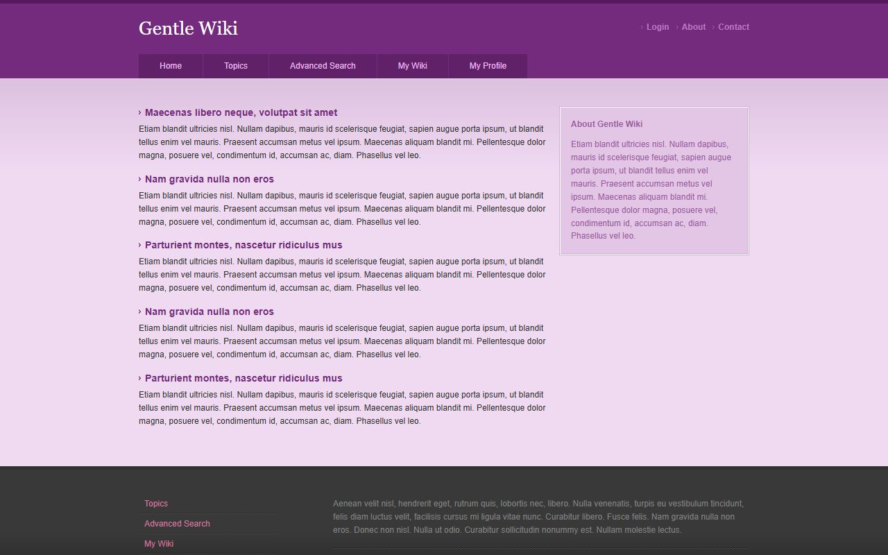 设计创意模板 · Gentle Wiki · 响应式网站模板