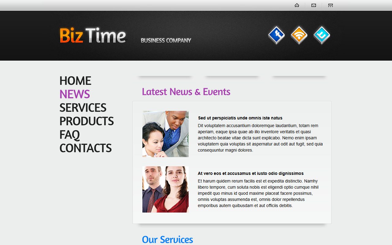 电商商城模板 · Biz Time · 响应式网站模板 图 2