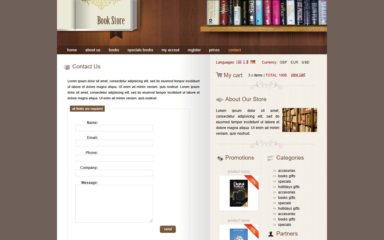 电商商城模板 · Book Store · 响应式网站模板 图 2