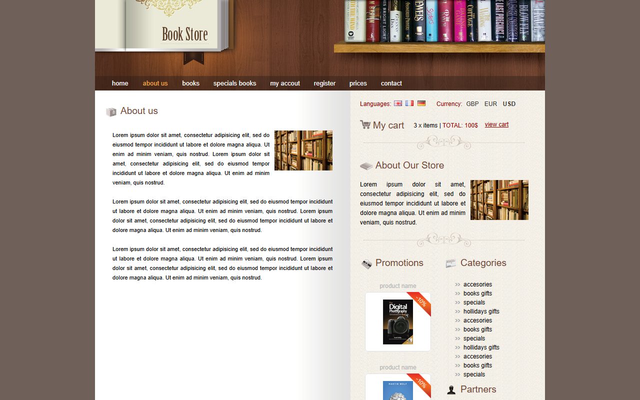 电商商城模板 · Book Store · 响应式网站模板 图 3