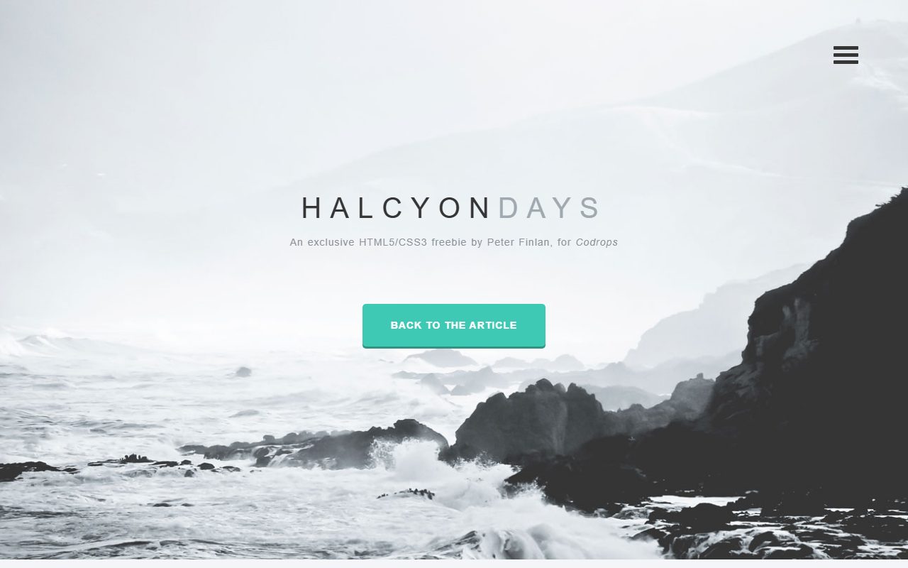 设计创意模板 · Halcyon Days · 响应式网站模板 图 1