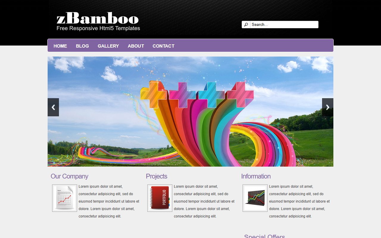 企业官网模板 · zBamboo Free · 响应式网站模板