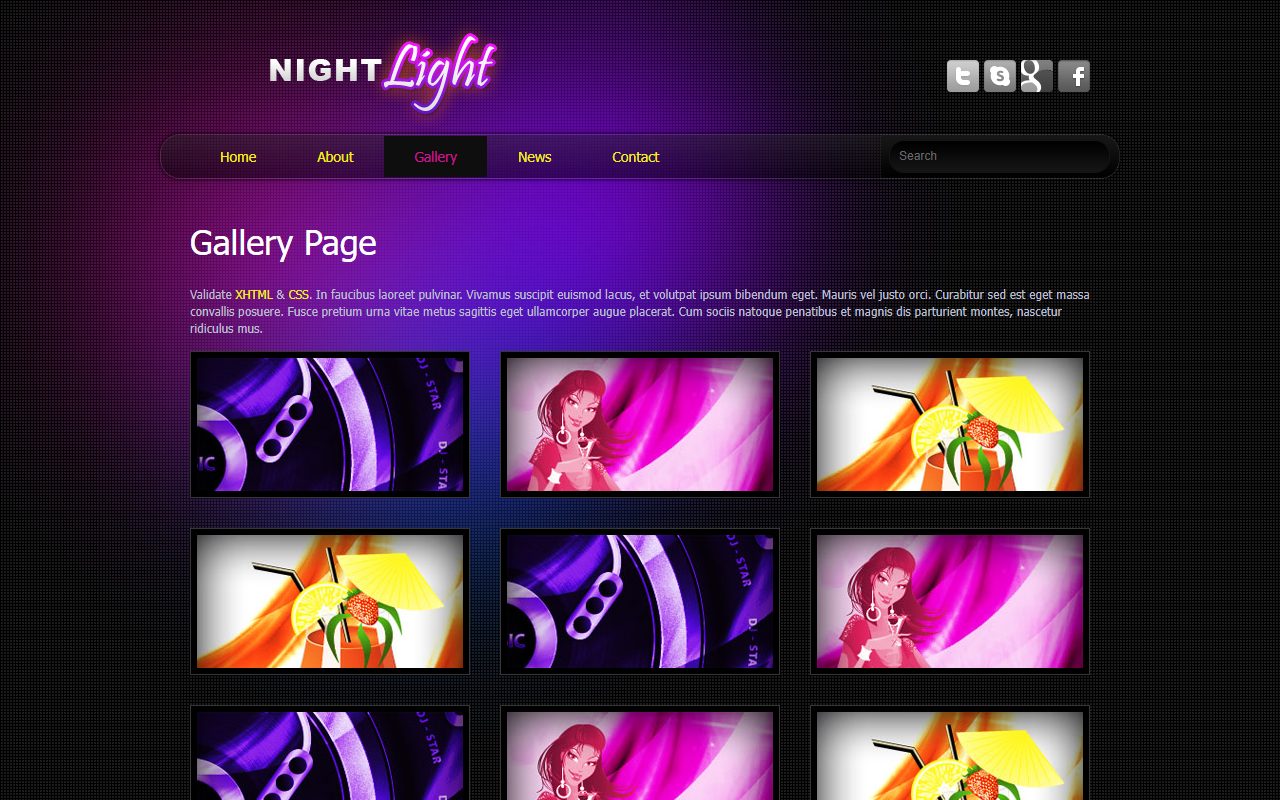 摄影作品模板 · NightLight · 响应式网站模板 图 3