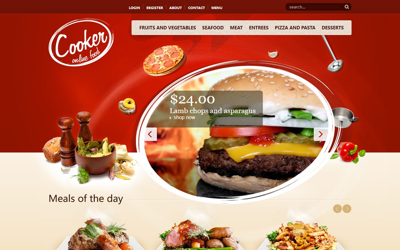 电商商城模板 · Cooker · 响应式网站模板 图 1