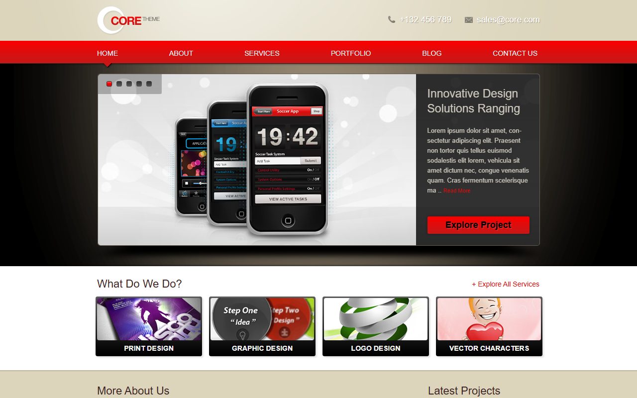 设计创意模板 · Core · 响应式网站模板 图 1