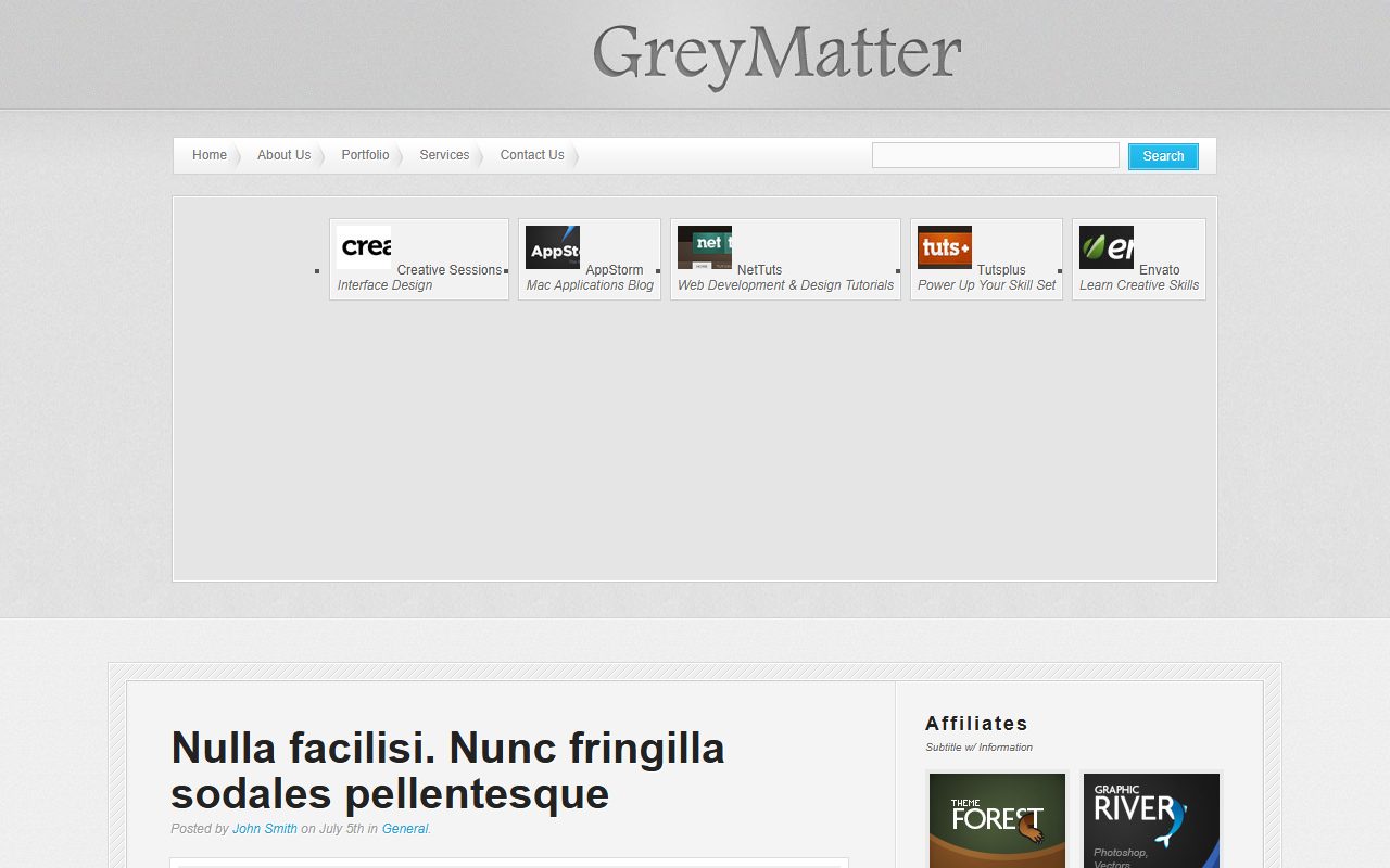 博客资讯模板 · GrayMatter · 响应式网站模板