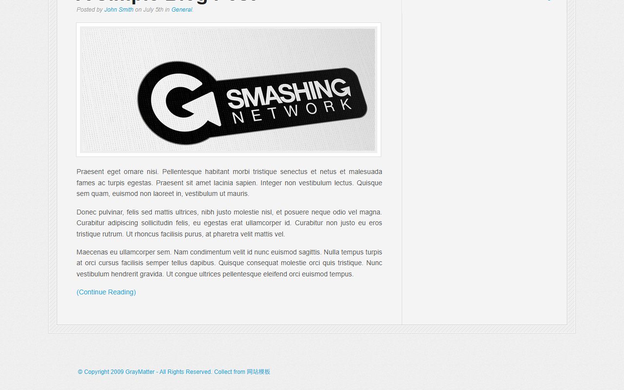 博客资讯模板 · GrayMatter · 响应式网站模板 图 3