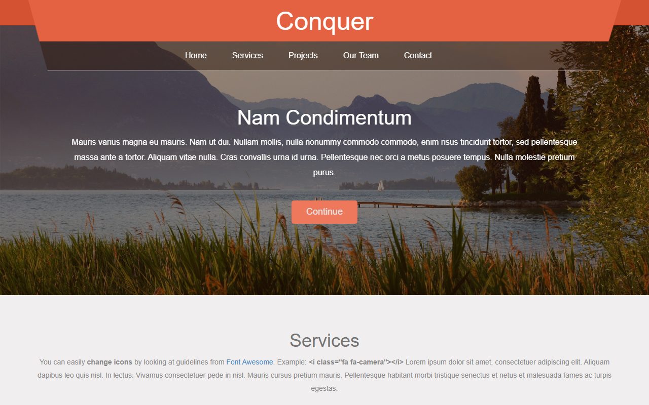 设计创意模板 · Conquer HTML5 · 响应式网站模板 图 1