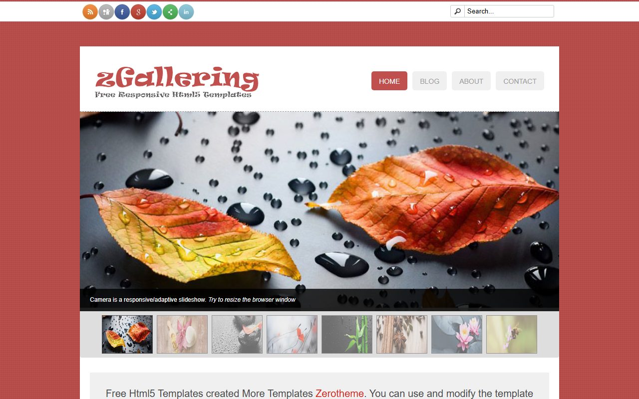博客资讯模板 · zGallering Free · 响应式网站模板 图 1