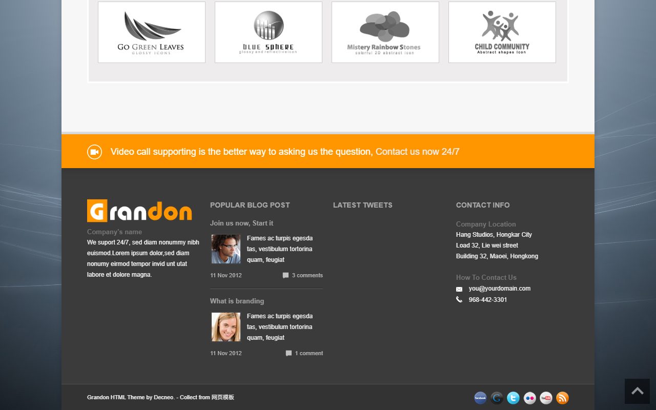 博客资讯模板 · Grandon HTML · 响应式网站模板 图 3
