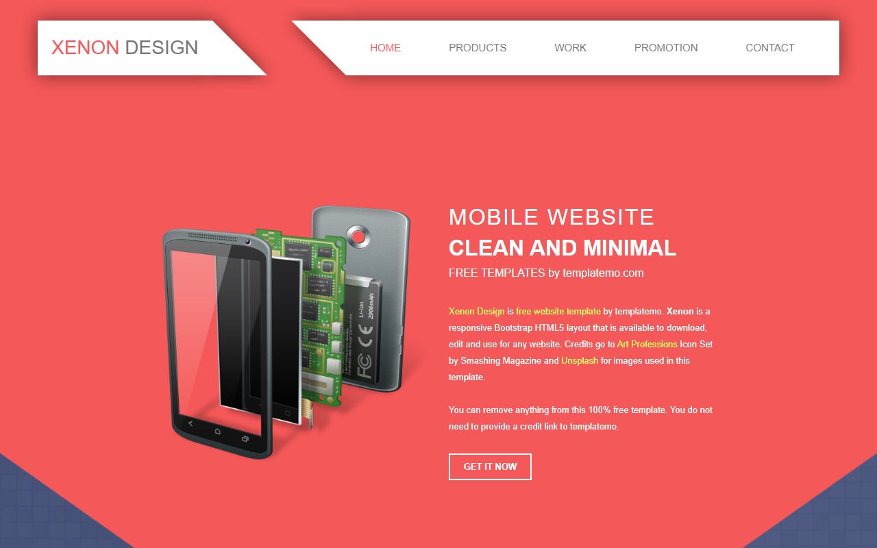 设计创意模板 · Xenon Design · 响应式网站模板 图 1