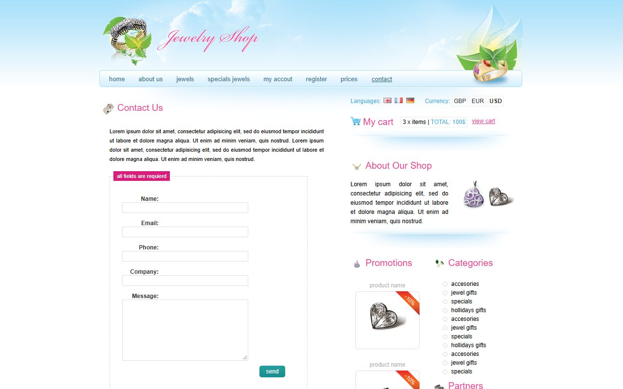 电商商城模板 · Jewelry Shop · 响应式网站模板 图 2