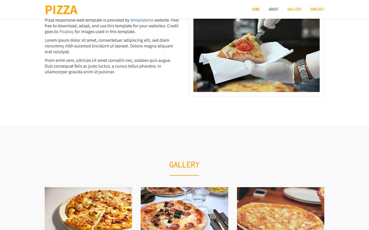 餐饮美食模板 · Pizza · 响应式网站模板 图 2