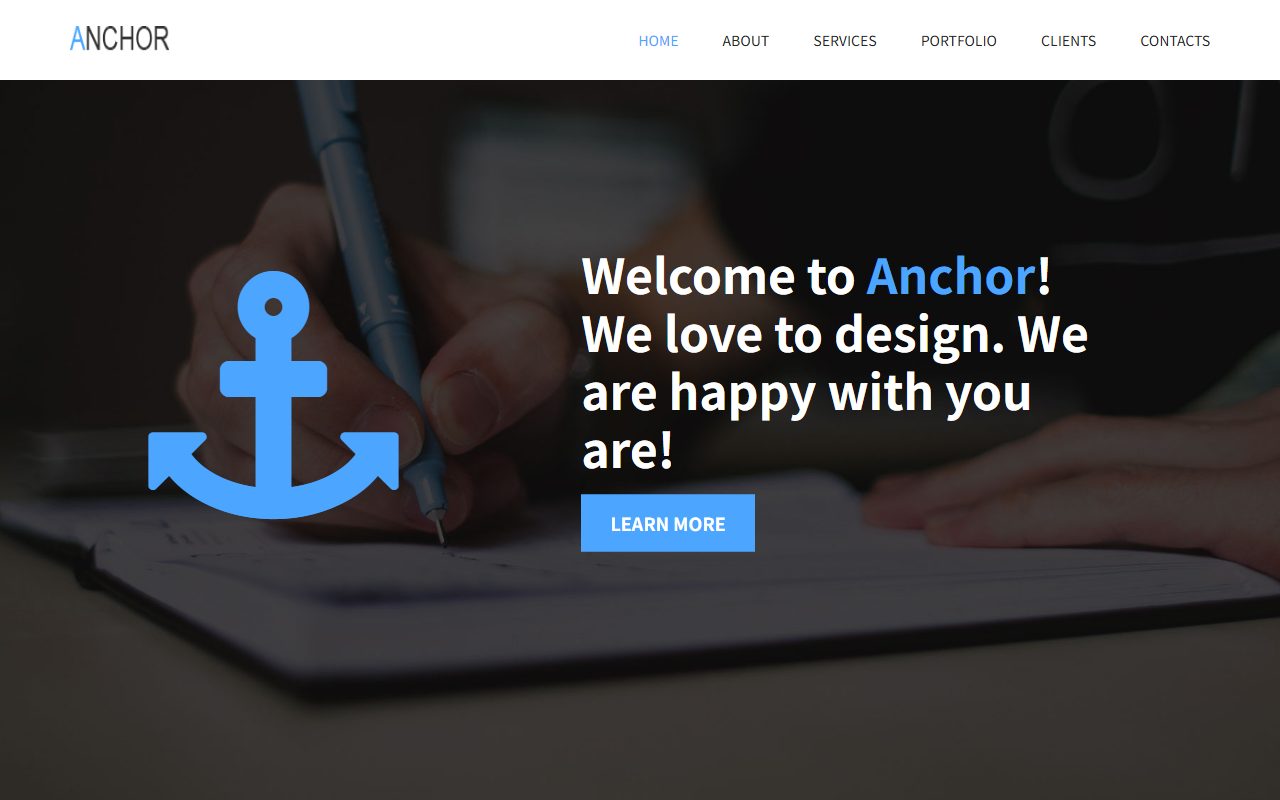 设计创意模板 · Anchor · 响应式网站模板 图 1