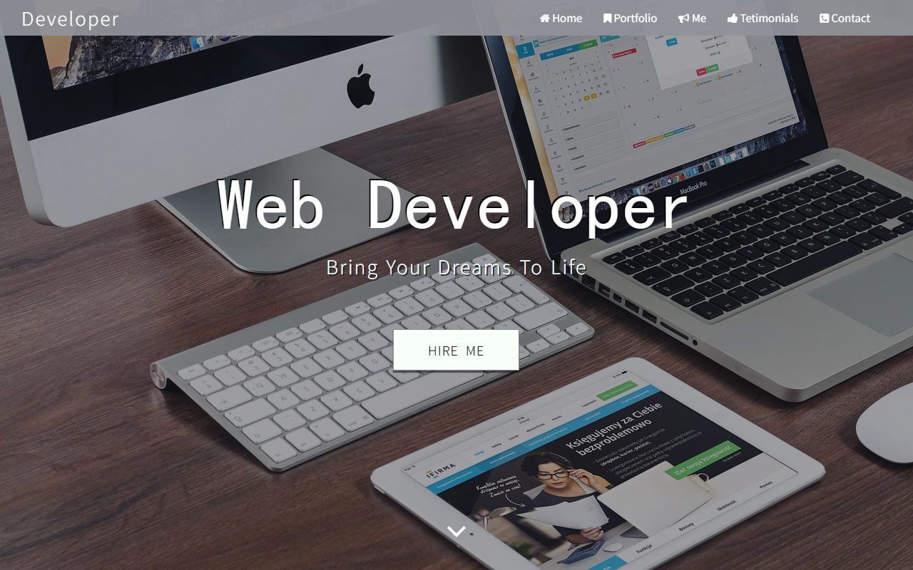 设计创意模板 · Developer · 响应式网站模板