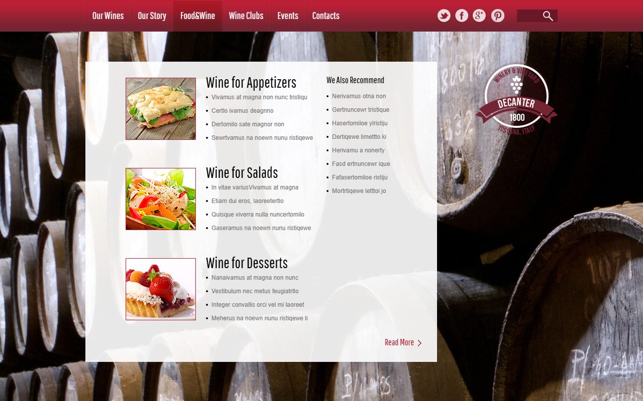 宠物服务模板 · Our Wines 2 · 响应式网站模板 图 3
