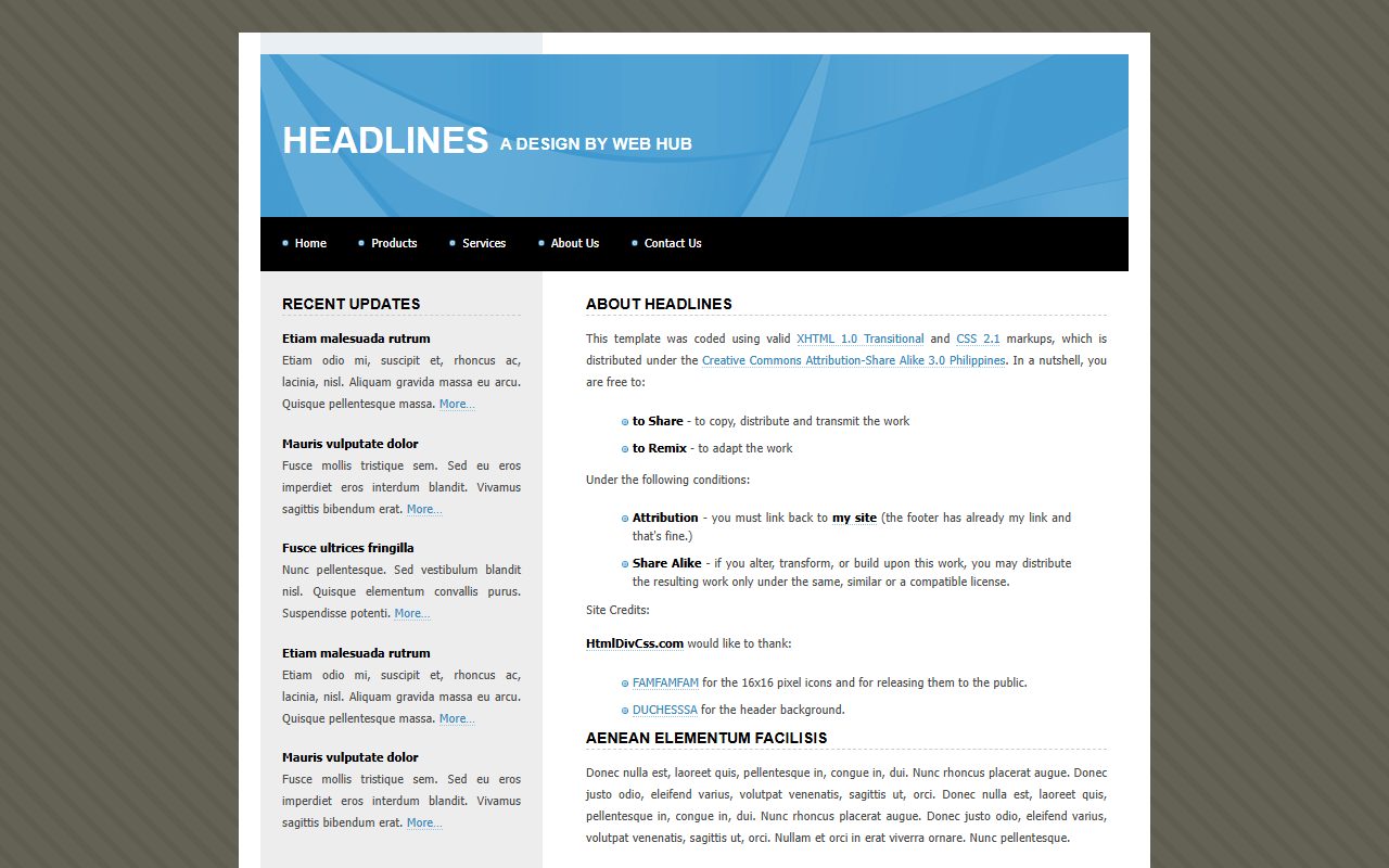 设计创意模板 · Headlines · 响应式网站模板 图 2