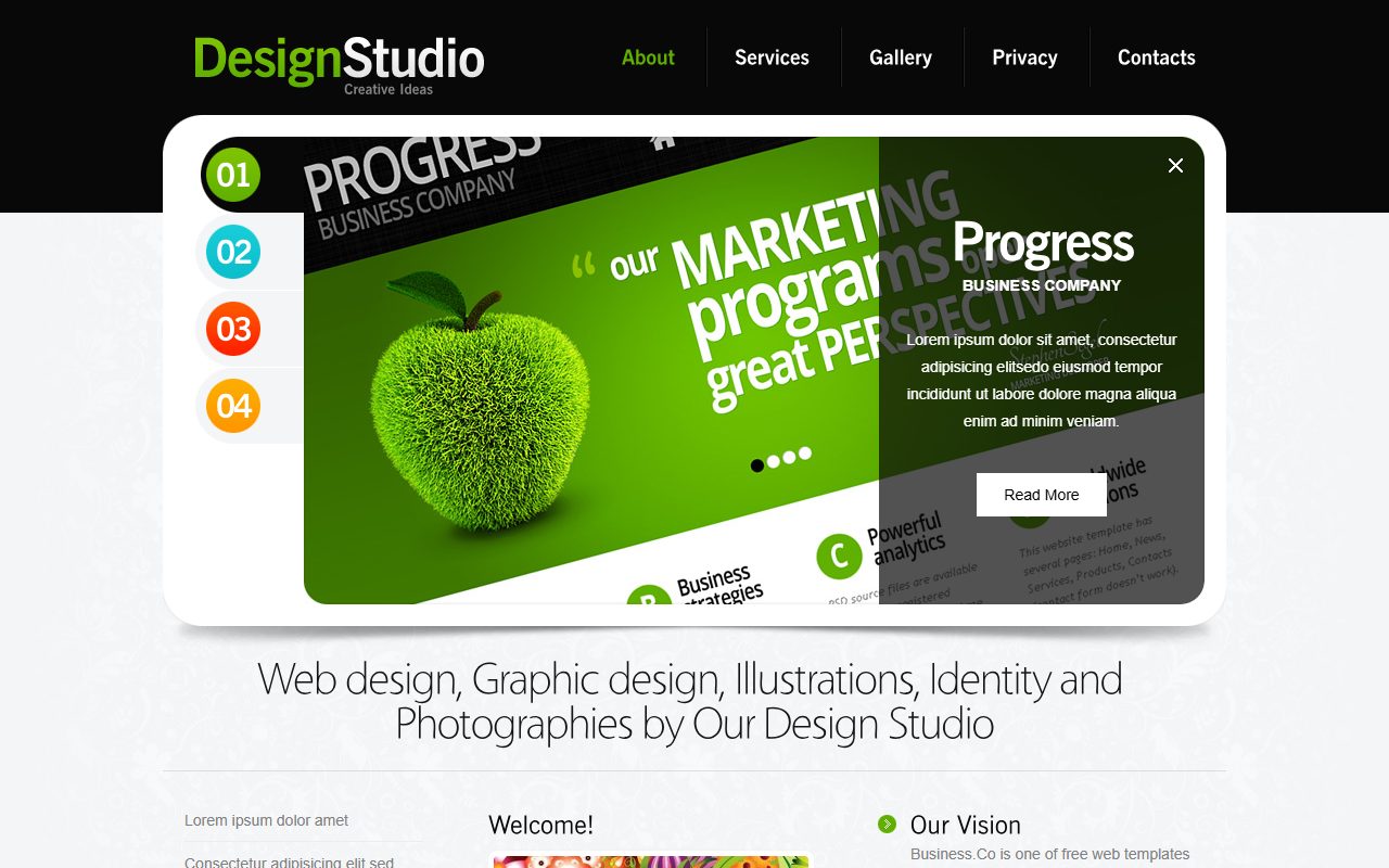 设计创意模板 · DesignStudio 2 · 响应式网站模板 图 1