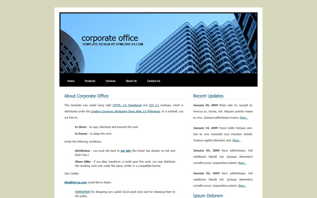 设计创意模板 · Corporate Office · 响应式网站模板