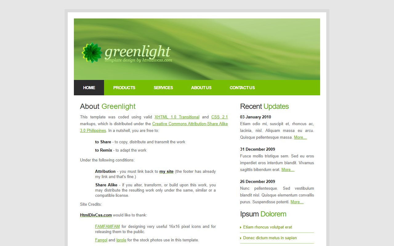 设计创意模板 · Greenlight · 响应式网站模板 图 1
