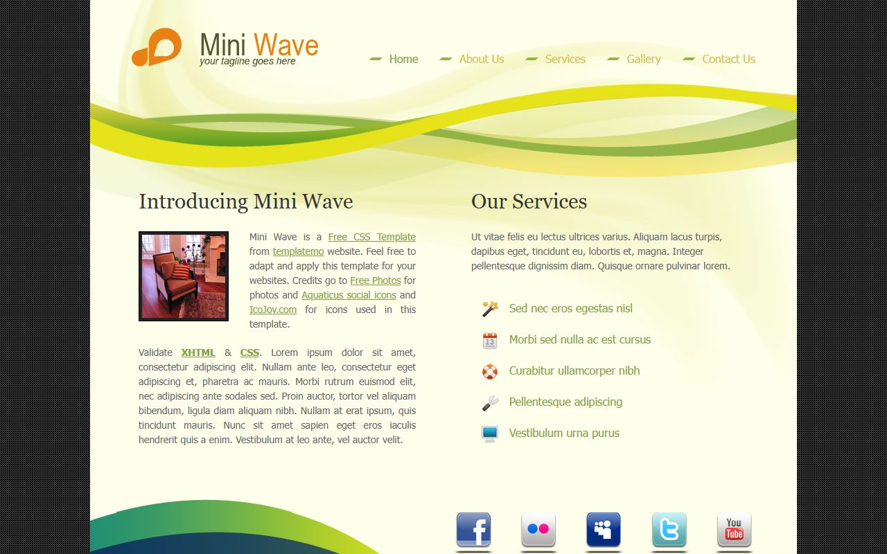 摄影作品模板 · Mini Wave · 响应式网站模板 图 1