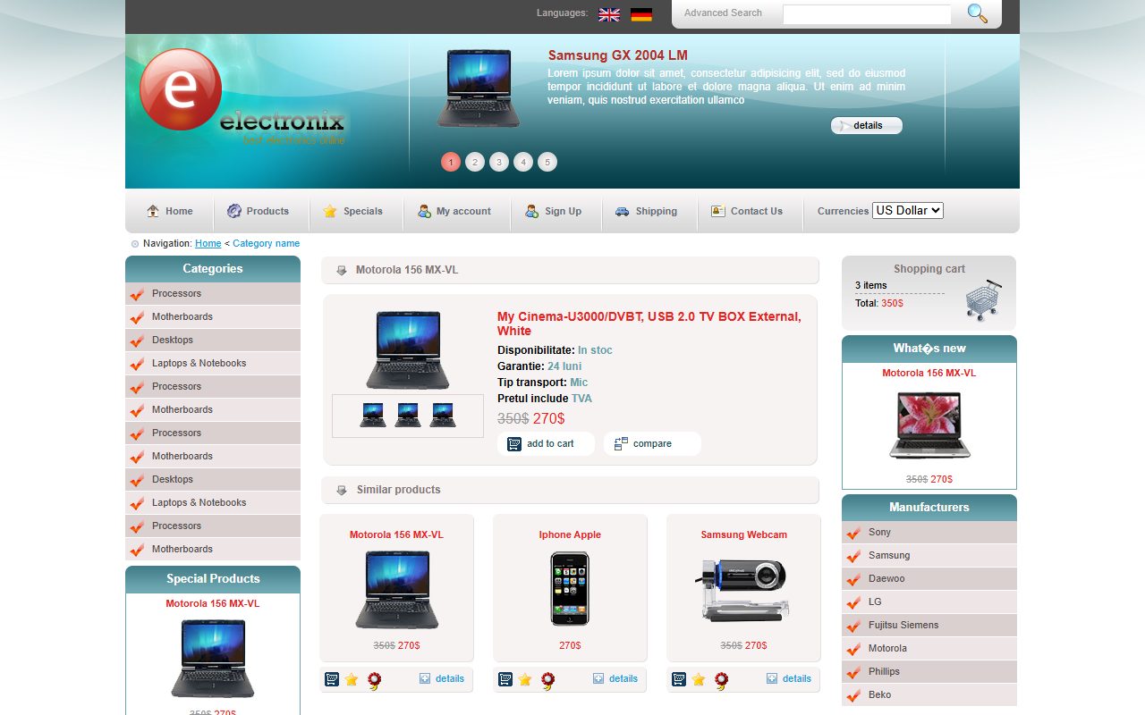 电商商城模板 · Electronix Store · 响应式网站模板 图 3